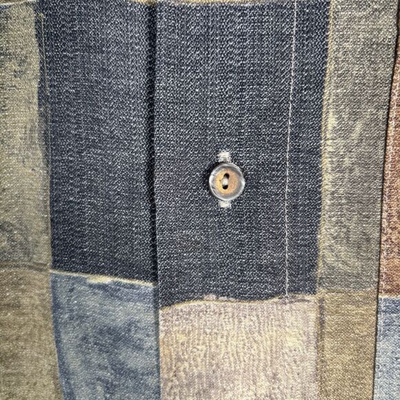 Georg Roth Of Germany Shirt Mens Size XL Plaid Abstract Water Colors Artsy Retro - Picture 7 of 15